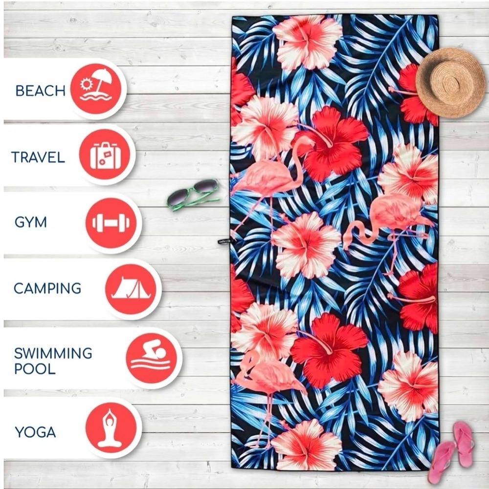 Elite Trend® Beach Towel - Flamingo (78x35 inches) - Picture 5 of 6